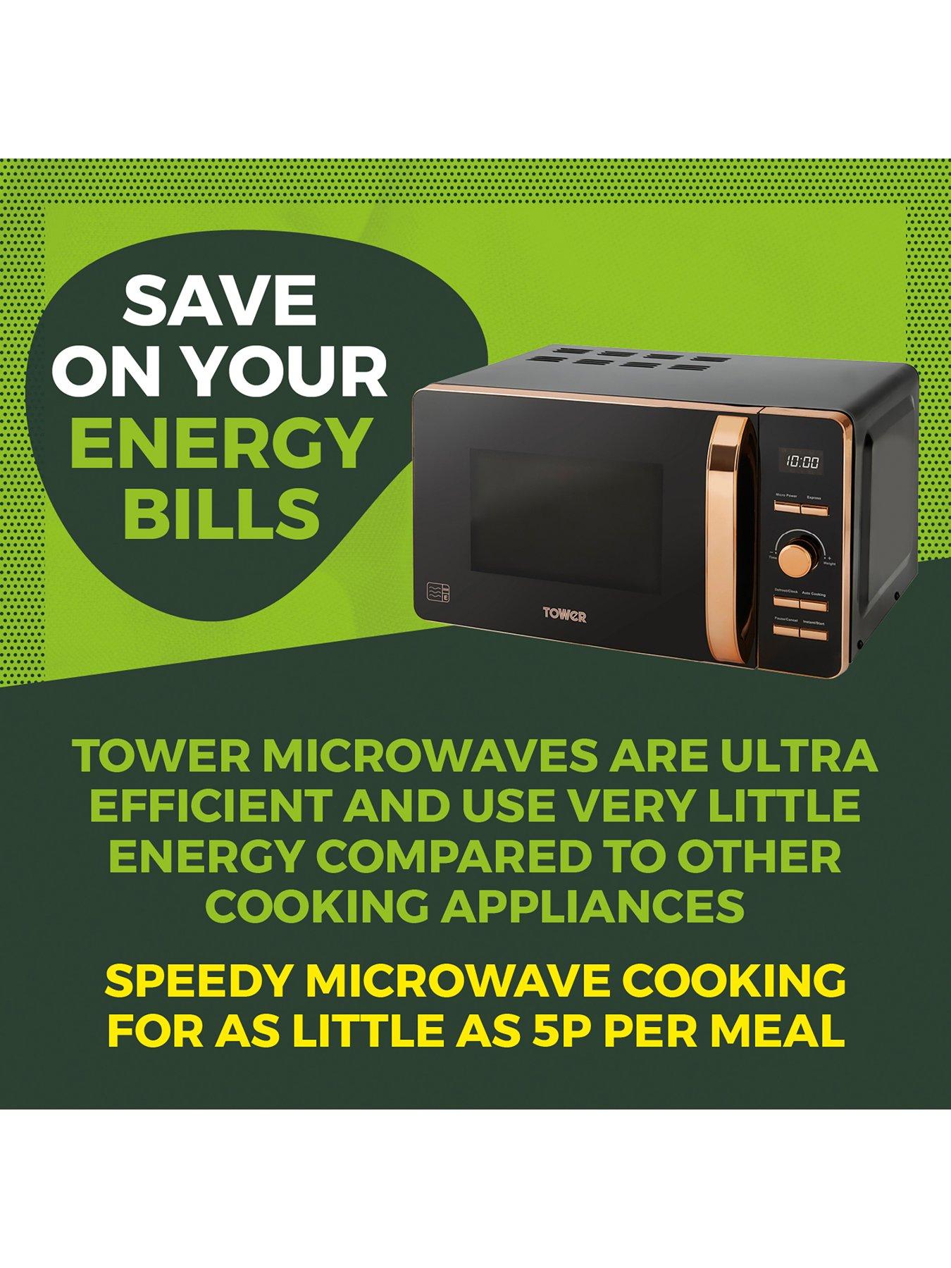 Tower black and rose deals gold microwave