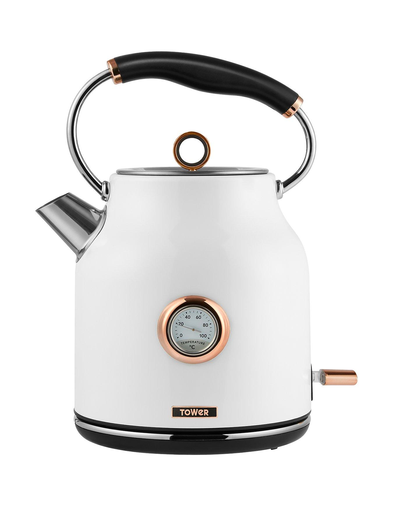 Product photograph of Tower Bottega 1 7-litre Trad Kettle - White Rose Gold from very.co.uk