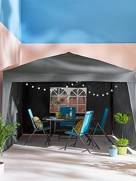 Product photograph of 2 5 X 2 5 M Pop-up Gazebo 3 Side Panels Steel Frame Showerproof Roof from very.co.uk