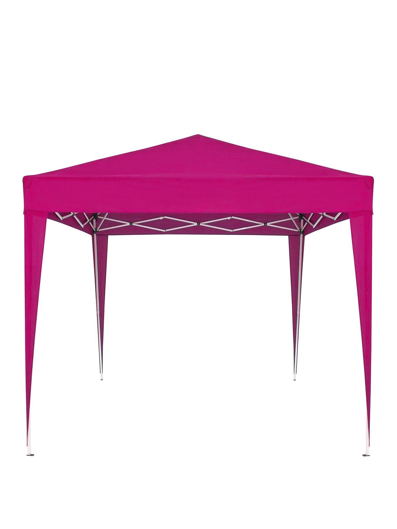 undefined Large Pop Up Gazebo 2.5m x 2.5m - Pink - Sturdy Metal Frame With Carry Bag