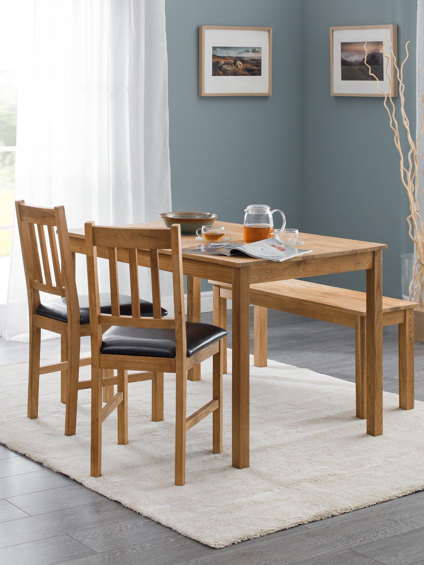 undefined Coxmoor 118 cm Solid Oak Dining Table + 2 Chairs + Bench