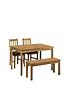  image of julian-bowen-coxmoor-118-cmnbspsolid-oak-dining-table-2-chairs-bench