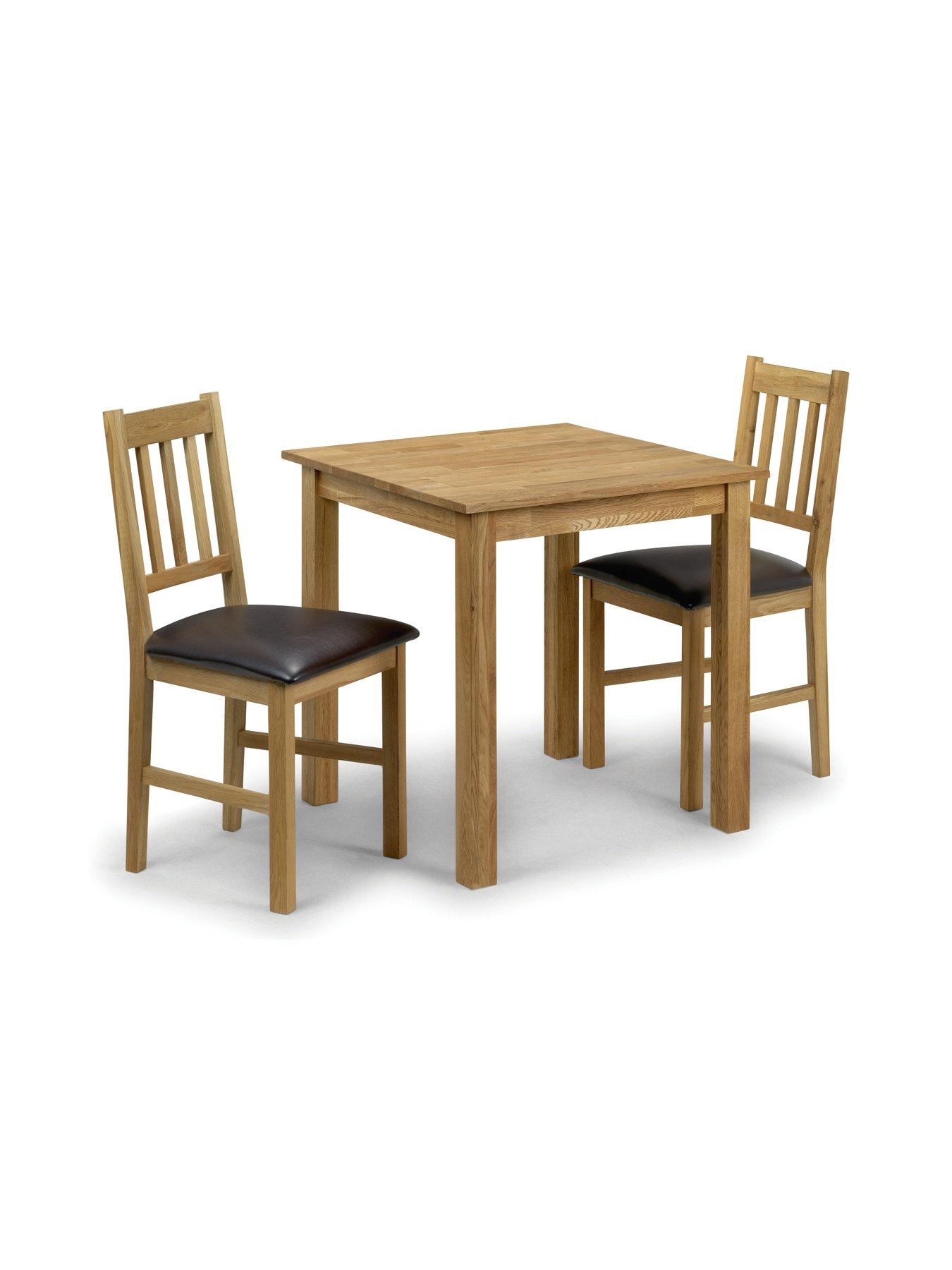 Product photograph of Julian Bowen Coxmoor 75 X 75 Cm Square Solid Oak Dining Table 2 Chairs from very.co.uk