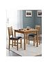  image of julian-bowen-coxmoor-75-x-75-cmnbspsquare-solid-oak-dining-table-2-chairs