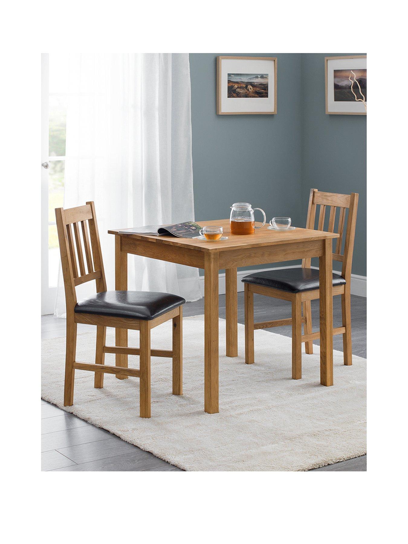 Image 2 of 5 of Julian Bowen Coxmoor 75 x 75 cm&nbsp;Square Solid Oak Dining Table + 2 Chairs