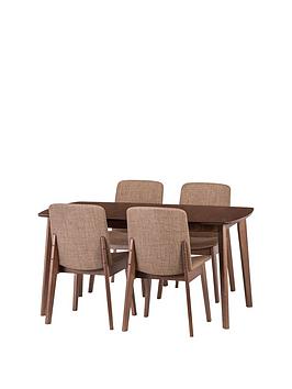 Julian Bowen Kensington 150 - 194 Cm Solid Wood Extending Dining Table + 4 Chairs