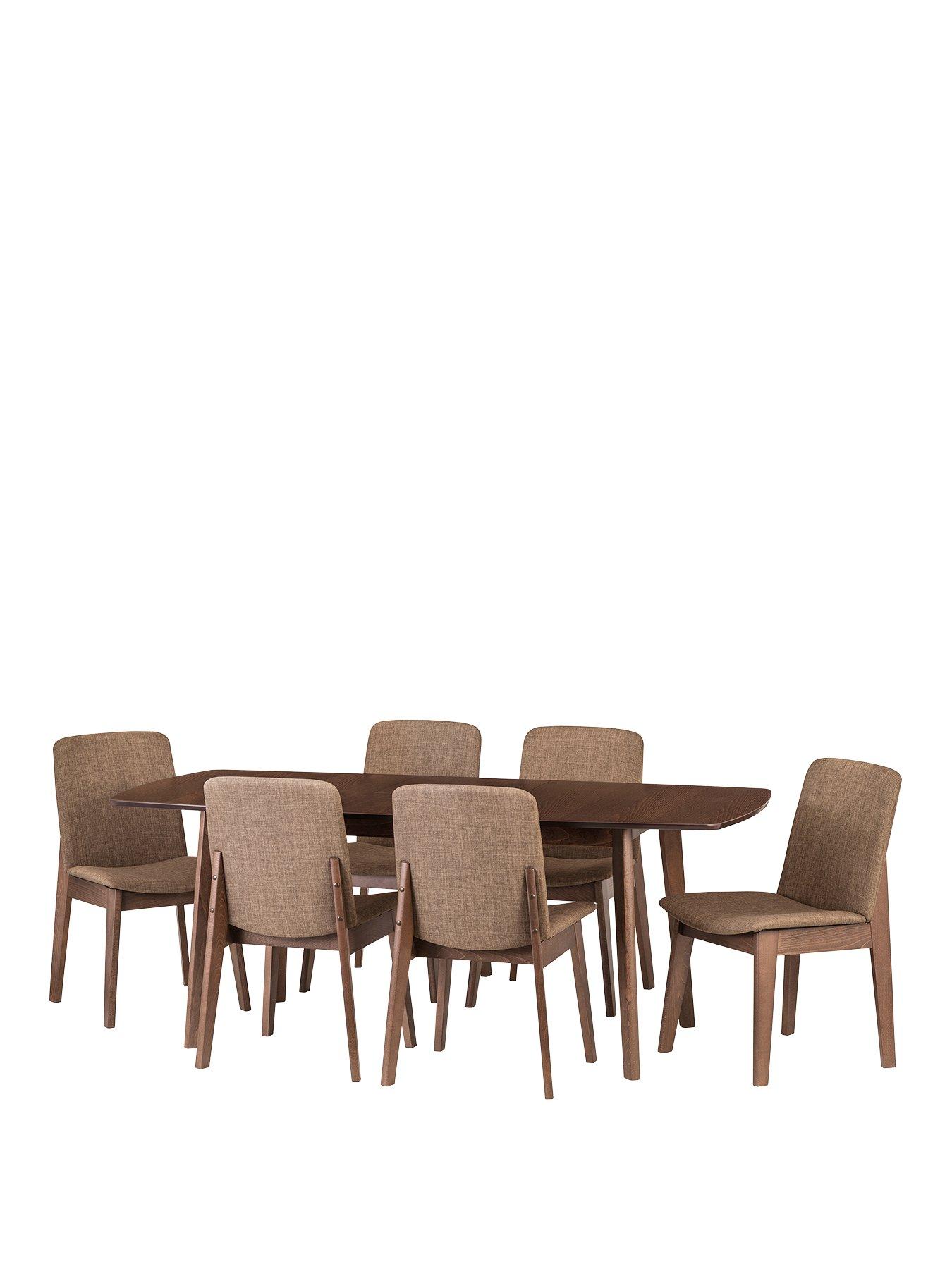 Julian Bowen Kensington 150 194 cm Solid Wood Extending Dining Table + 6 Chairs very.co.uk