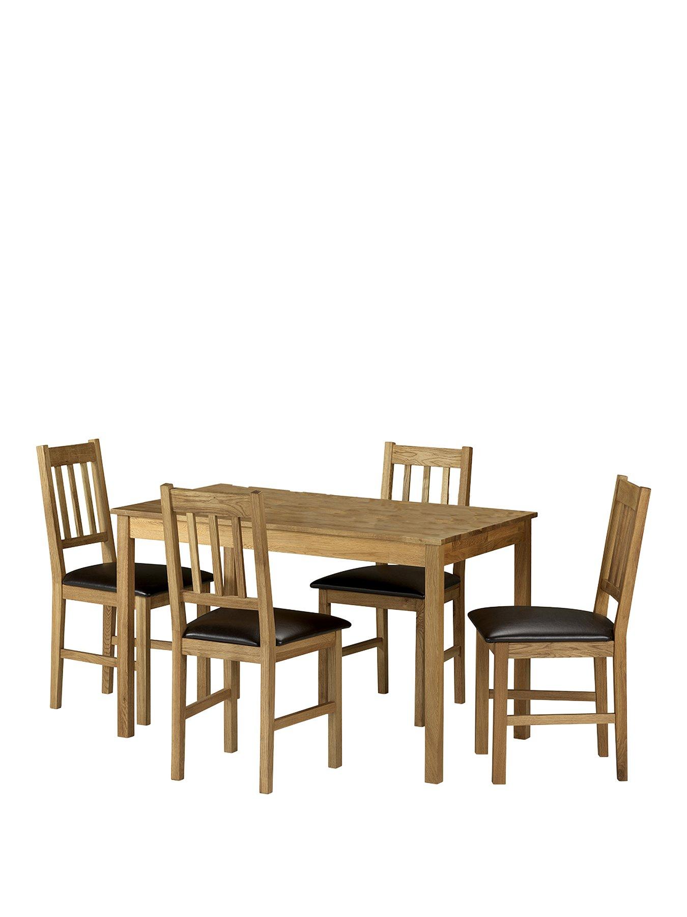 Julian Bowen Coxmoor 118 cm Solid Oak Dining Table + 4 Chairs | Very