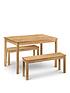  image of julian-bowen-coxmoor-118-cm-solid-oak-dining-table-2-benches