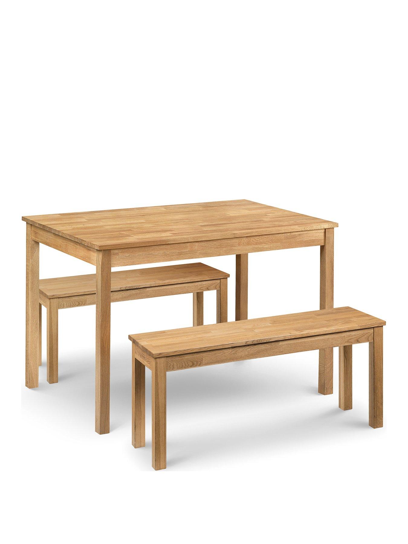 Image 2 of 4 of Julian Bowen Coxmoor 118 cm Solid Oak Dining Table + 2 Benches