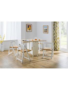 Product photograph of Julian Bowen Savoy 120 Cm Space Saver Dining Table 4 Chairs from very.co.uk