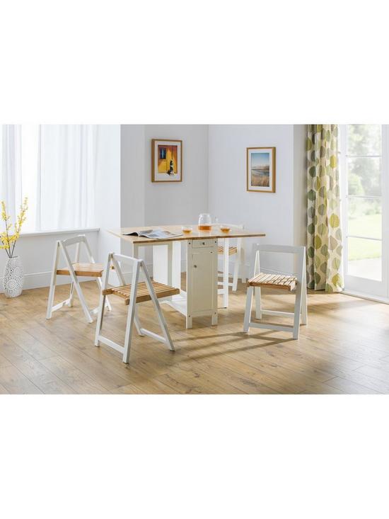 stillFront image of julian-bowen-savoy-120-cm-space-saver-dining-table-4-chairs
