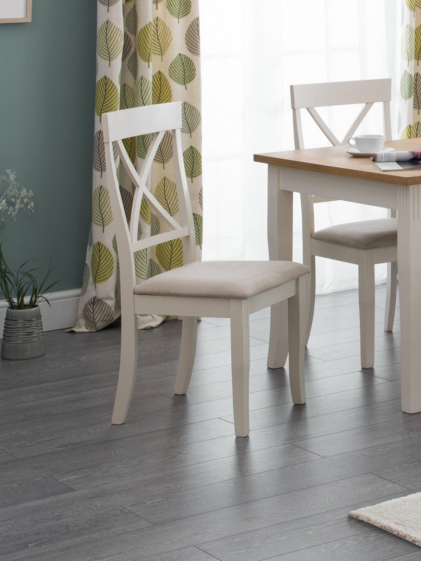 Julian Bowen Pair of Davenport Solid Wood Dining Chairs