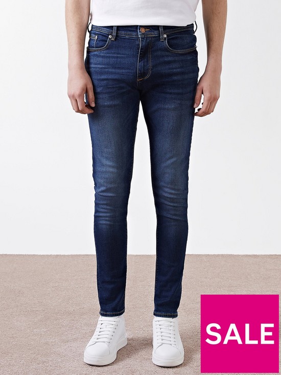 front image of river-island-skinny-fit-jeans-dark-blue