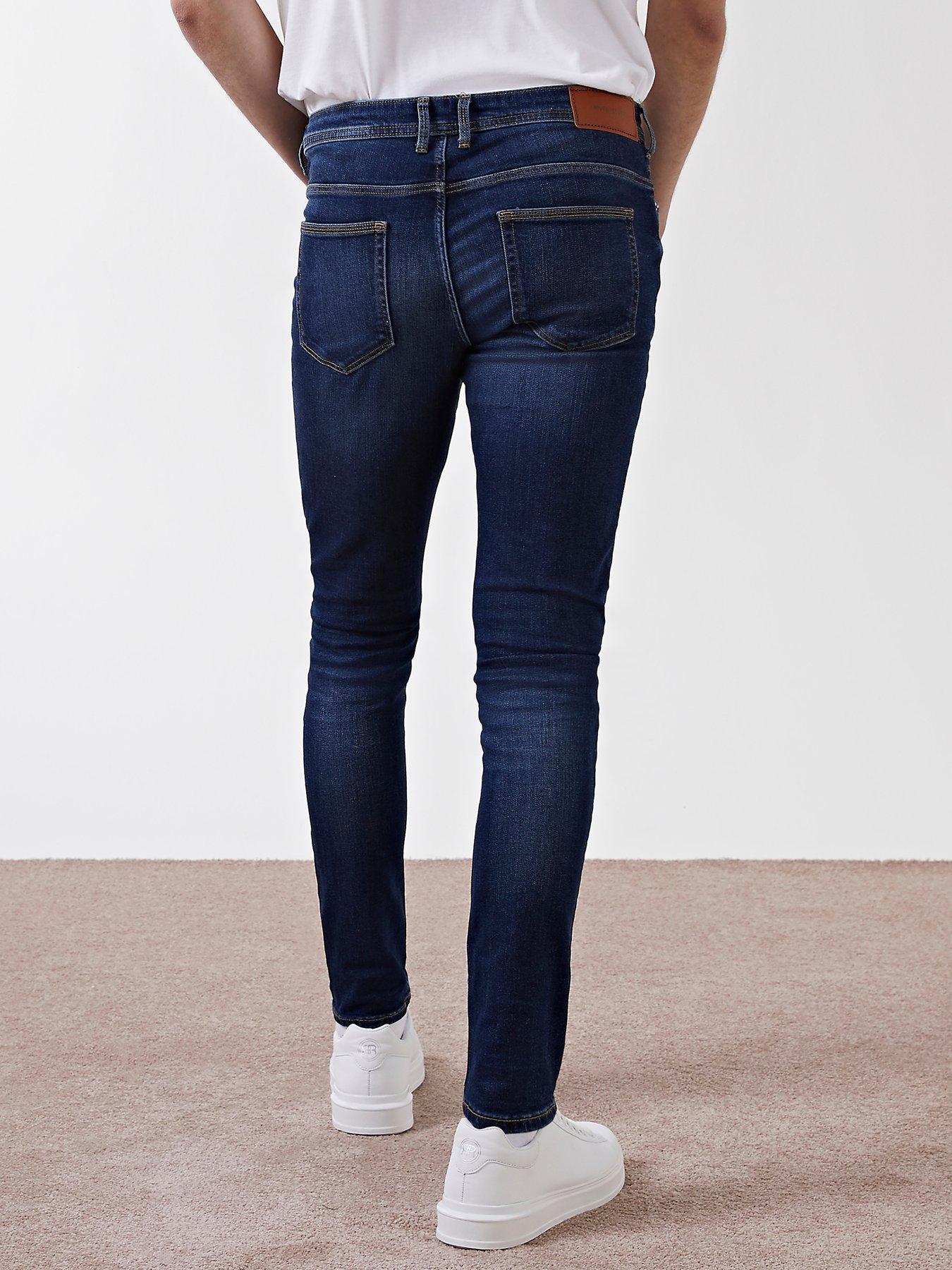 river island dark blue sid skinny jeans