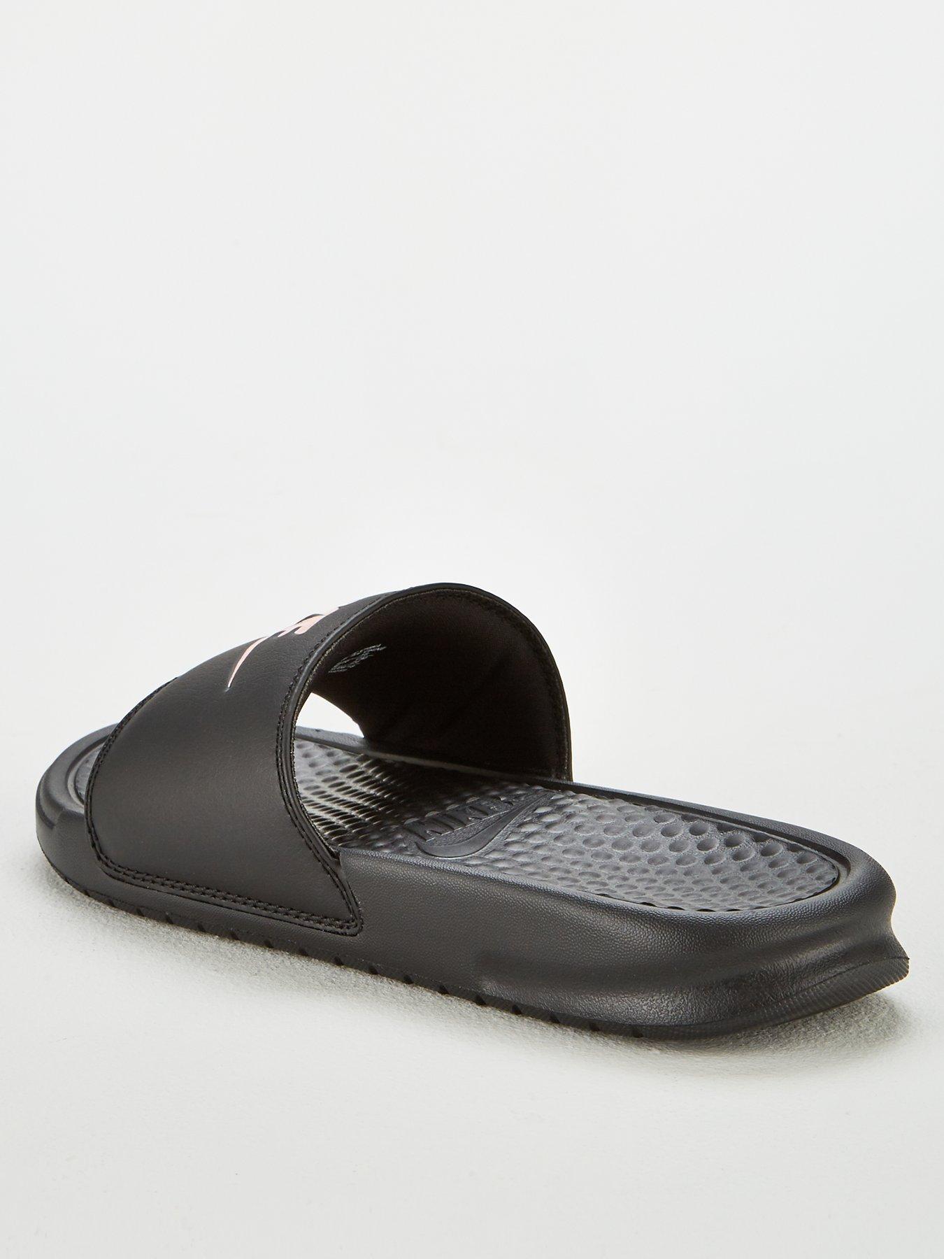 rose gold nike sliders
