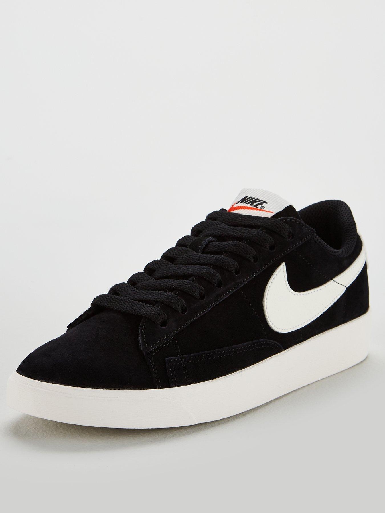 nike blazer low black suede