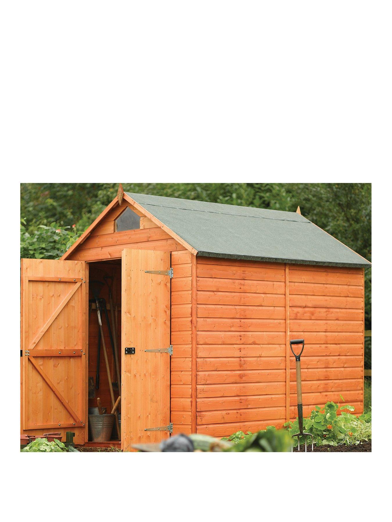 Rowlinson 6 x 8 Shiplap Windowless Double Door Apex Security Shed