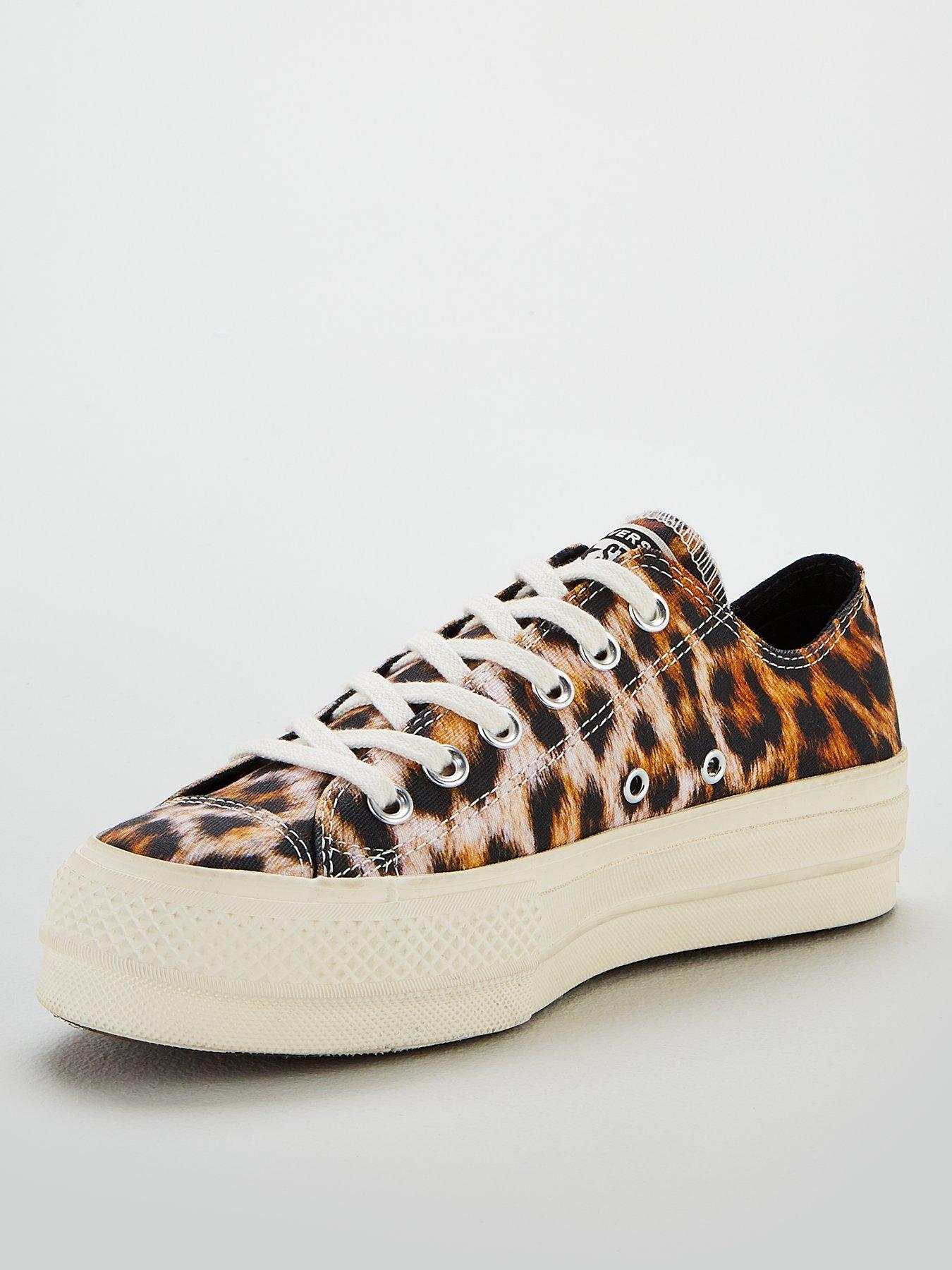 converse animal print trainers