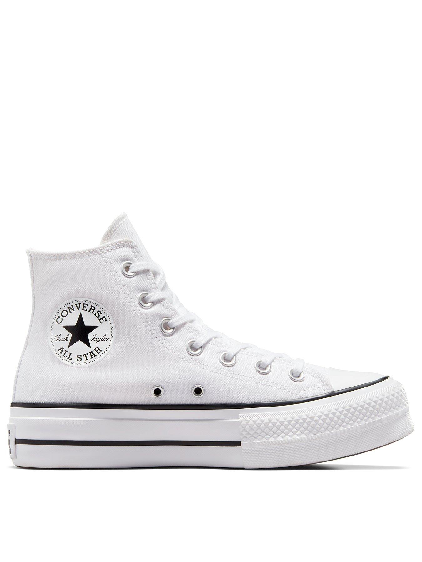 White converse high on sale tops with straps