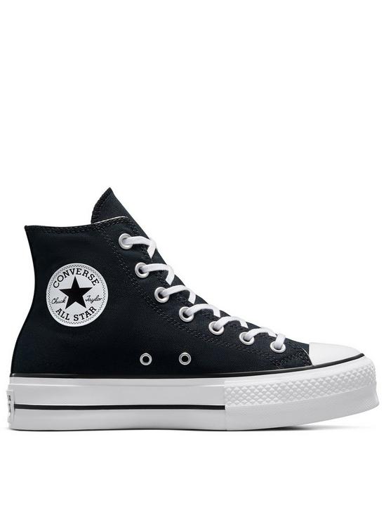 front image of converse-womens-lift-hi-trainers-blackwhite