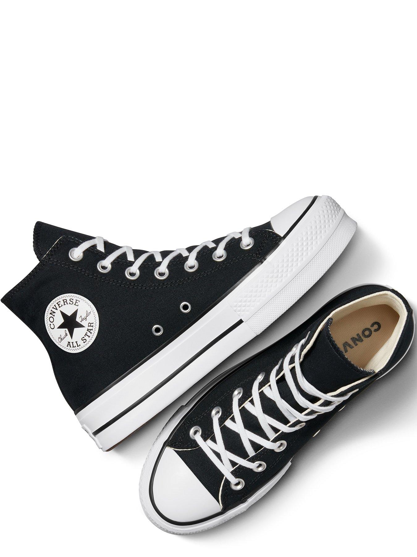 Converse Womens Lift Hi Top Trainers Black White Very