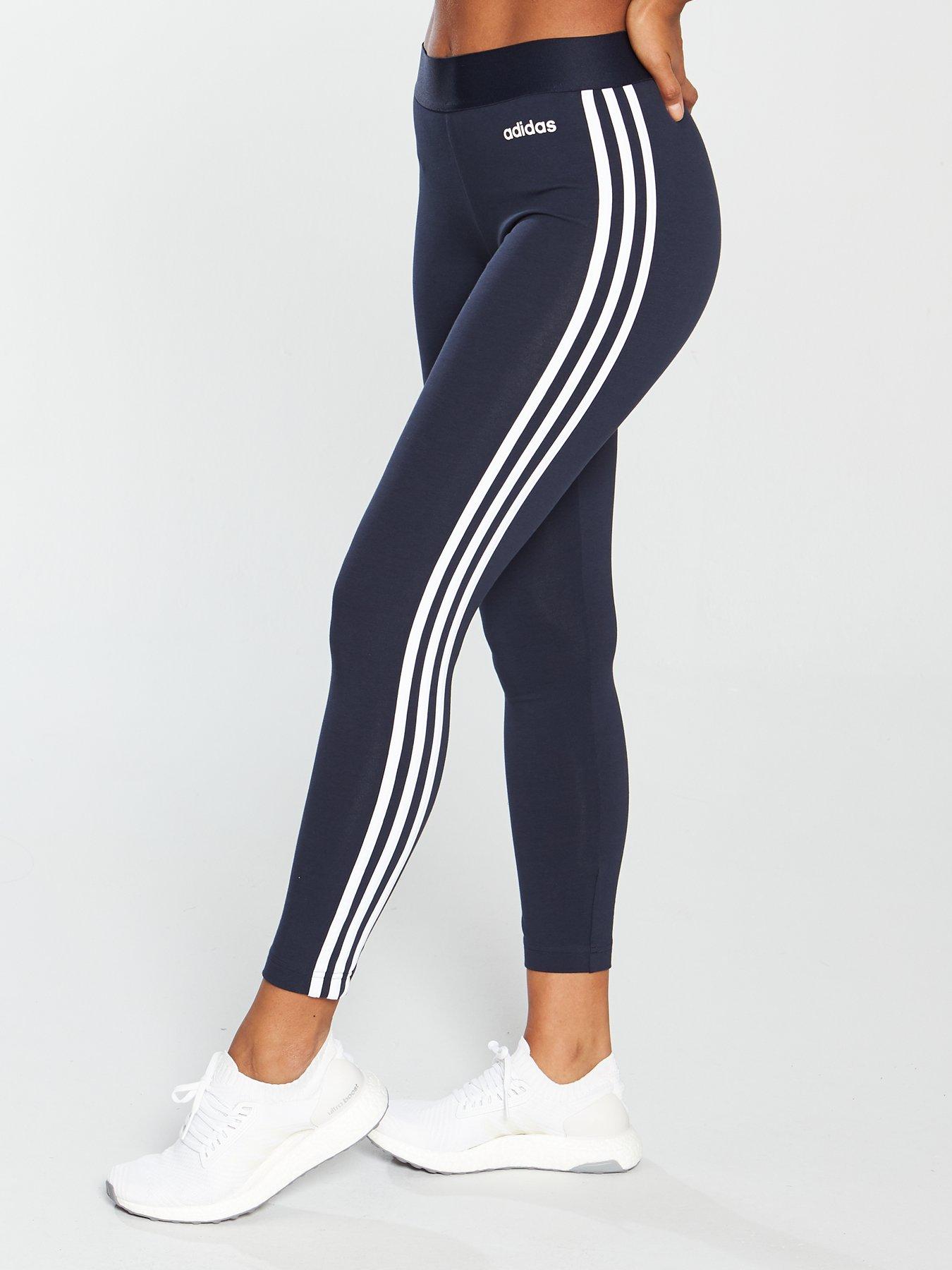 adidas 3 stripe navy leggings