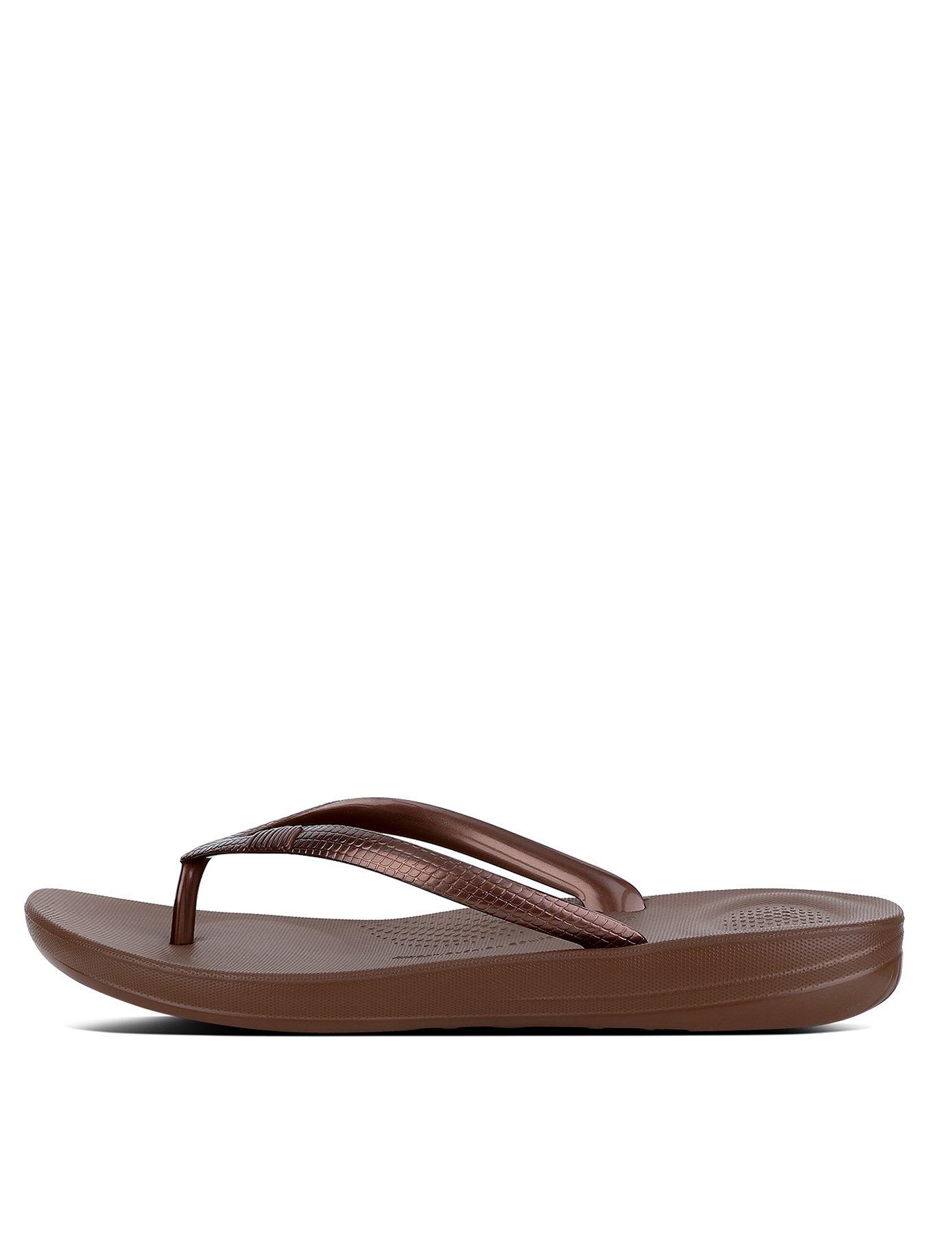 undefined Iqushion Ergonomic Toe Thong Flip Flop Shoes - Bronze