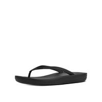 FitFlop Iqushion Ergonomic Toe Thong Flip Flop Shoes - Black | very.co.uk
