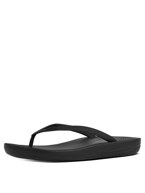 fitflop-iqushion-ergonomic-toe-thong-flip-flop-shoes-black