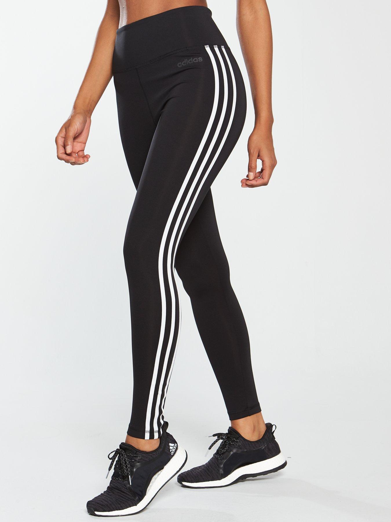 adidas black three stripe leggings