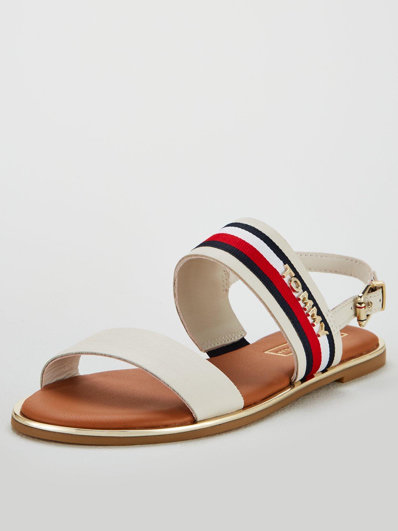 tommy hilfiger flat sandal corporate ribbon