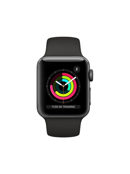 stillFront image of apple-watch-seriesnbsp3-2018-gps-38mm-space-grey-aluminium-case-with-black-sport-band