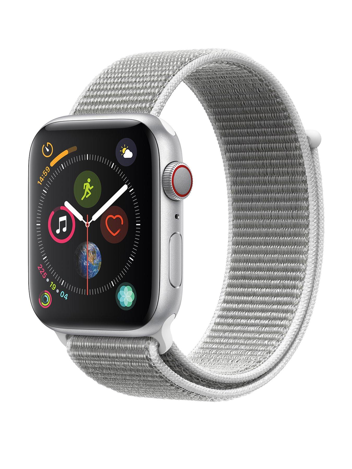 apple watch s4 gps 44mm silver seashell sport loop mu6c2wb