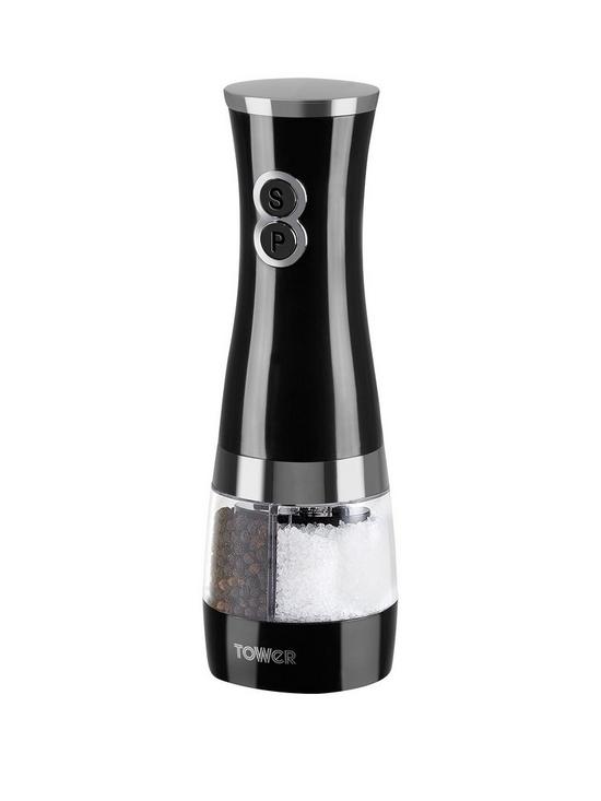 front image of tower-duo-electric-salt-and-pepper-mill-ndash-black