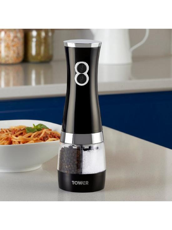 stillFront image of tower-duo-electric-salt-and-pepper-mill-ndash-black