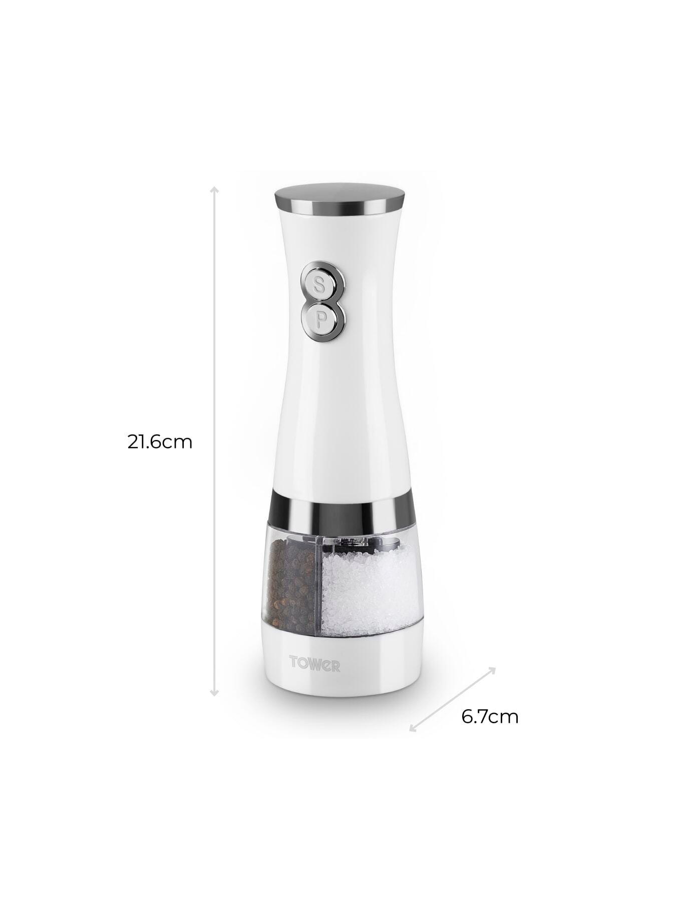 Image 6 of 7 of Tower Duo Electric Salt and Pepper Mill &ndash; White