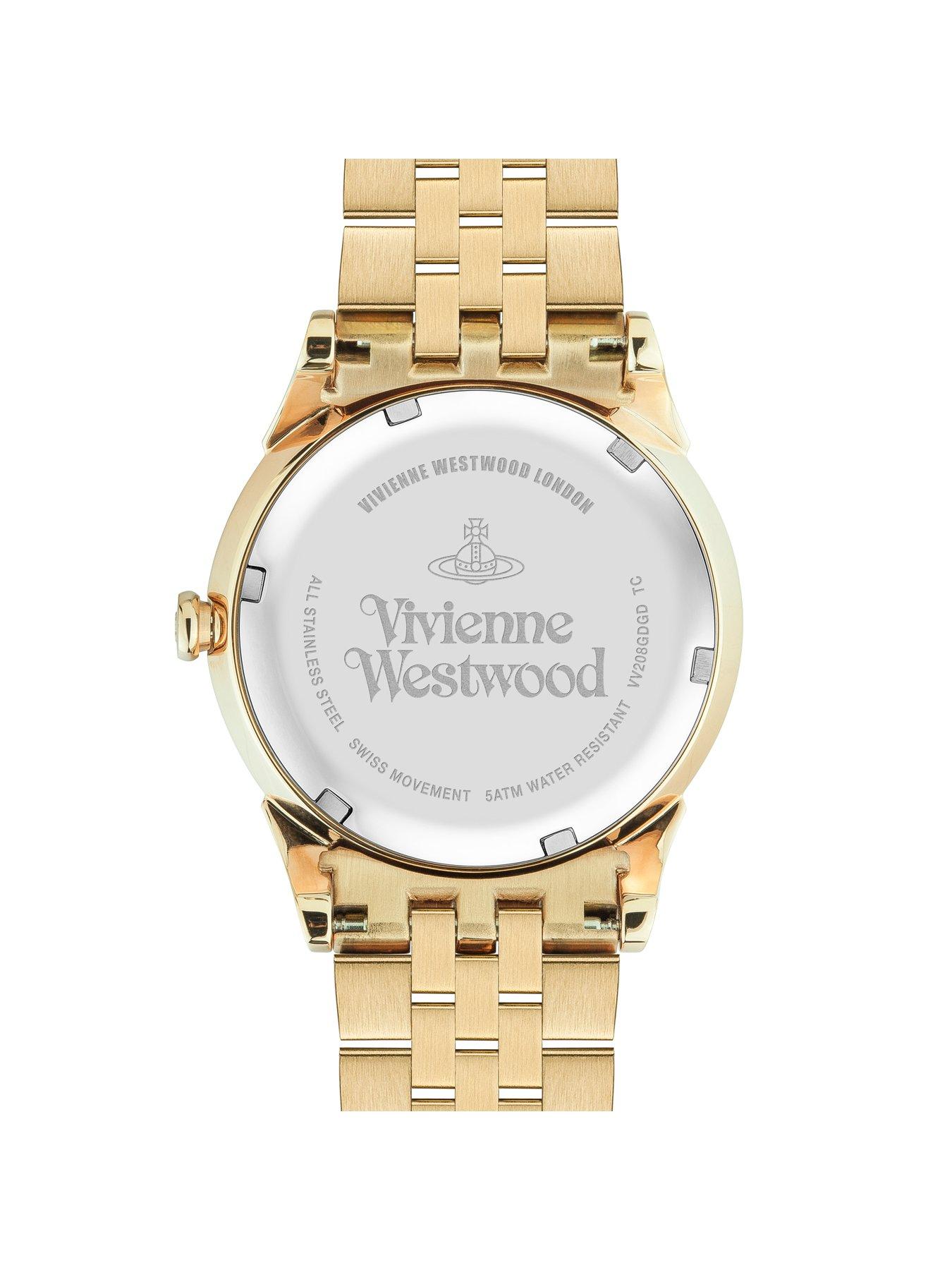 Vivienne Westwood The Wallace Emerald Lace Gold Detail And Crystal Embellished Dial Gold Stainless Steel Bracelet Ladies Watch Very Co Uk