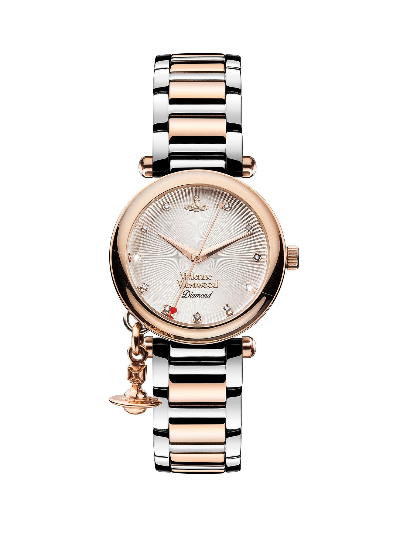 Diamond Dial Bracelet Watch Rose Gold-Tone