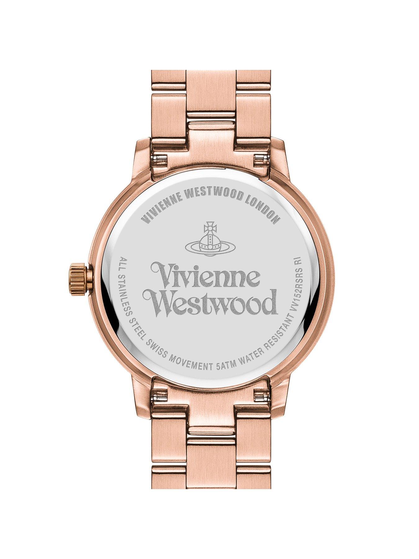 Vivienne Westwood Bloomsbury Soft Rose Gold Date Dial Rose Gold Plated Stainless Steel Bracelet Ladies Watch Very Co Uk