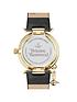  image of vivienne-westwood-orb-ii-black-and-gold-logo-dial-gold-plated-case-and-charm-black-leather-strap-ladies-watch