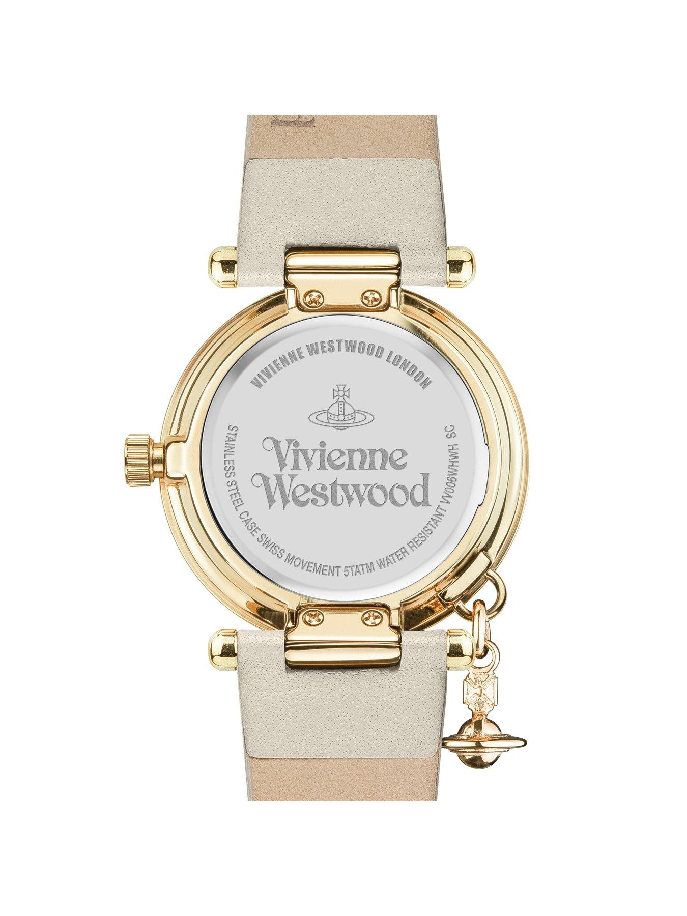 Vivienne Westwood Orb II White and Gold Logo Dial Gold Plated Case 