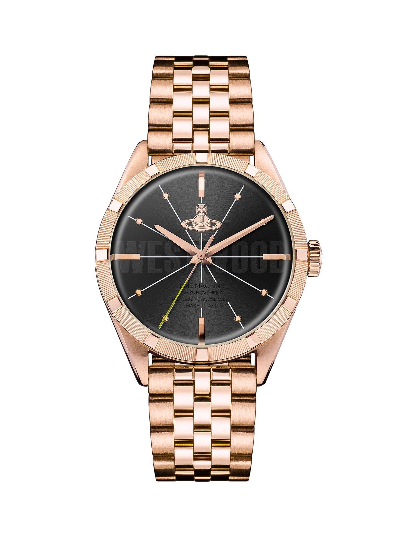 Vivienne Westwood Vivienne Westwood Conduit Black And Gold Detail Logo Dial Gold Stainless Steel Bracelet Mens Watch Very Co Uk