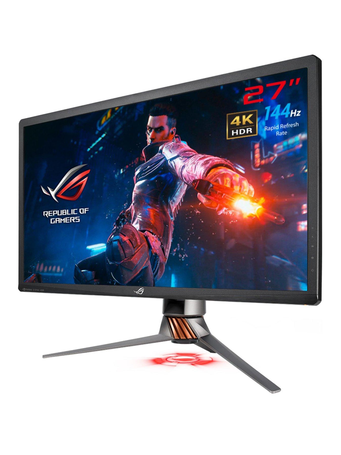 Asus Rog Swift Pg27Uq Gaming Monitor 27In 4K Uhd, Overclockable 144Hz, G-Sync Hdr, Quantum-Dot , Ips, Aura Sync