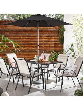 Product photograph of Very Home Province 8-piece Dining Set Garden Furniture from very.co.uk
