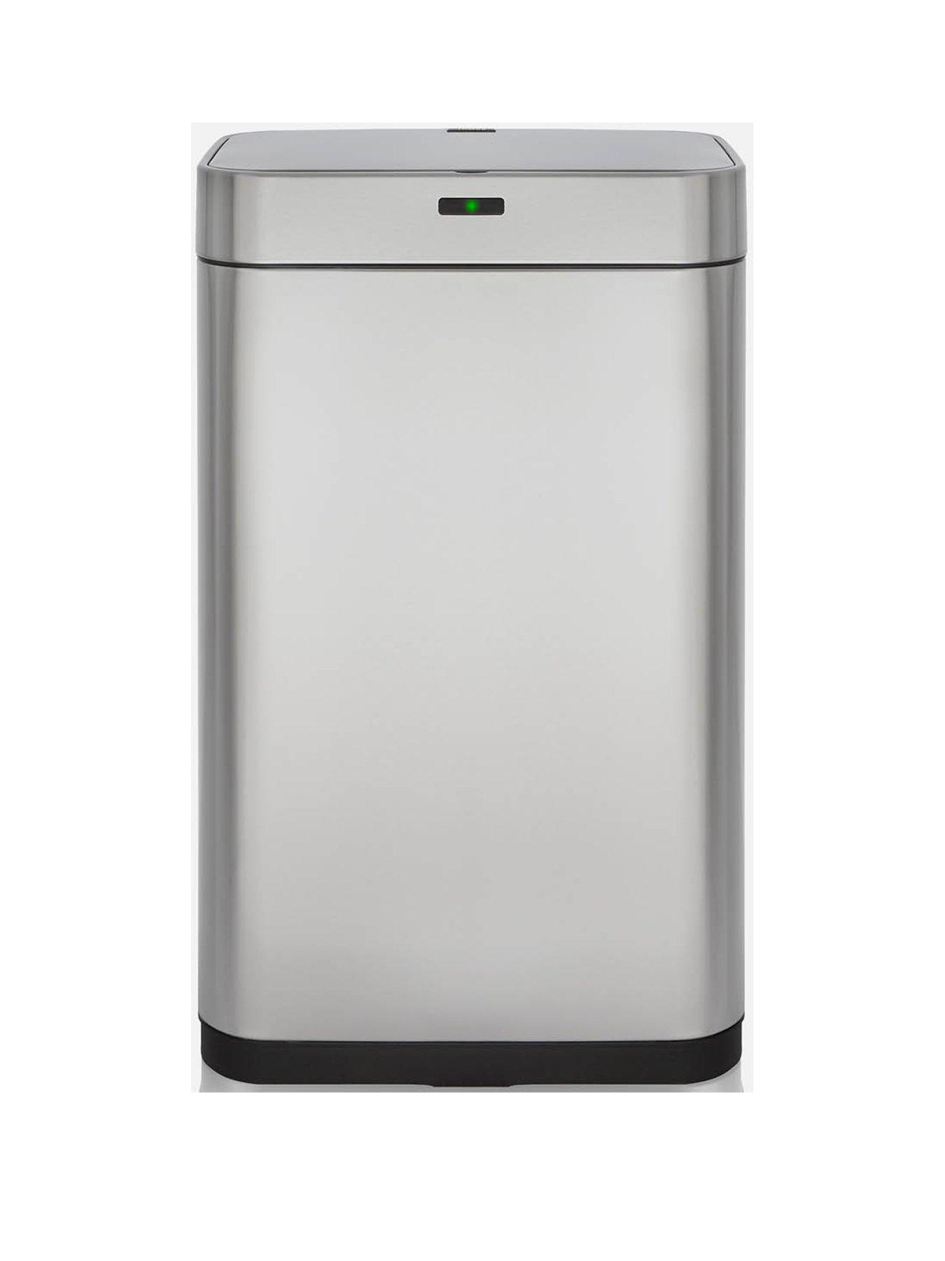 Product photograph of Tower 75-litre Rectangular Sensor Bin Ndash Matt Steel from very.co.uk