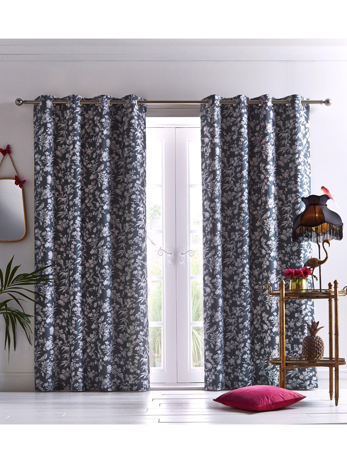 Oasis Home Amelia Eyelet Curtains In Grey Very Co Uk