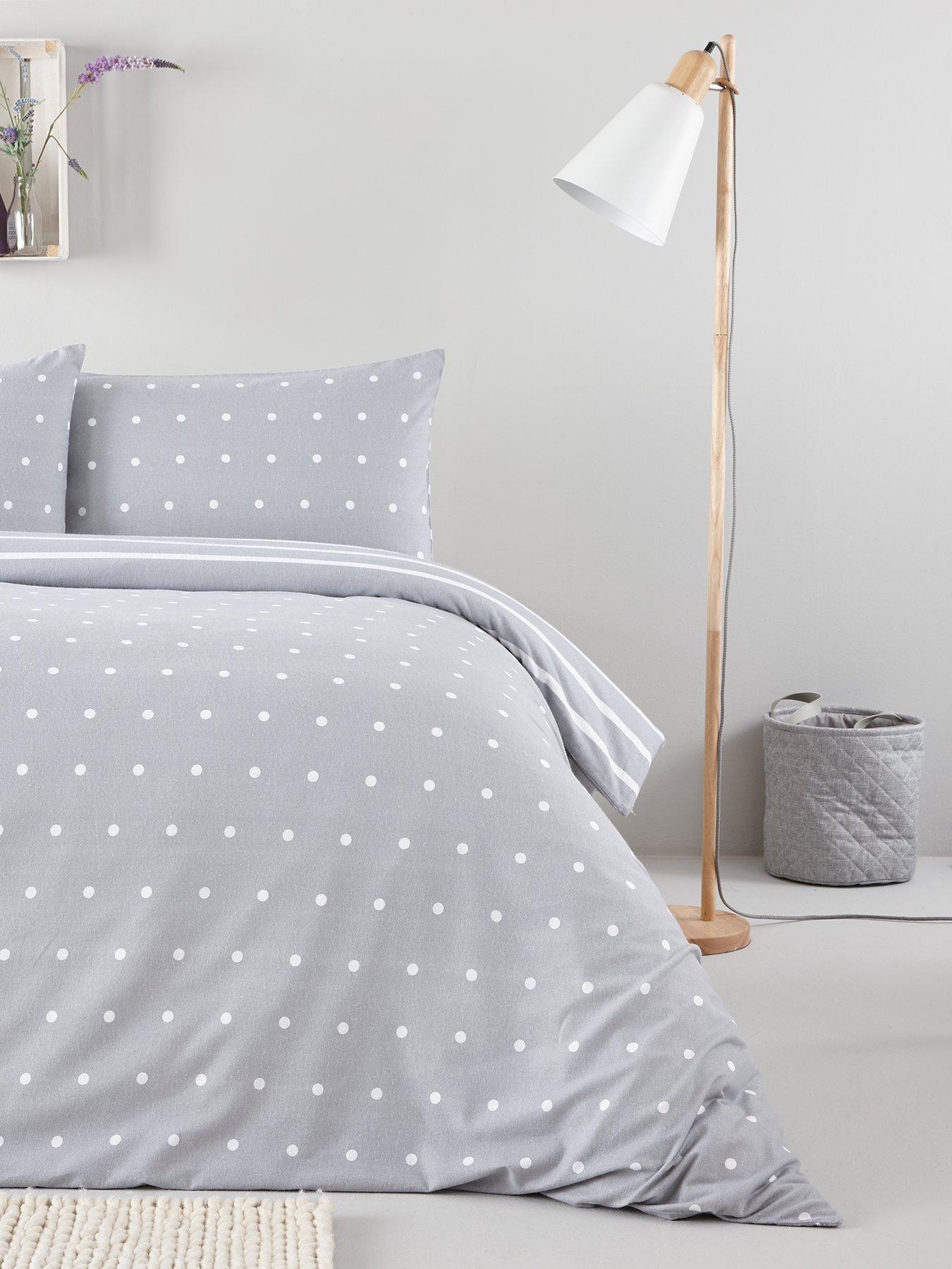 Everyday Collection Brushed Cotton Printed Spot Duvet Cover Set