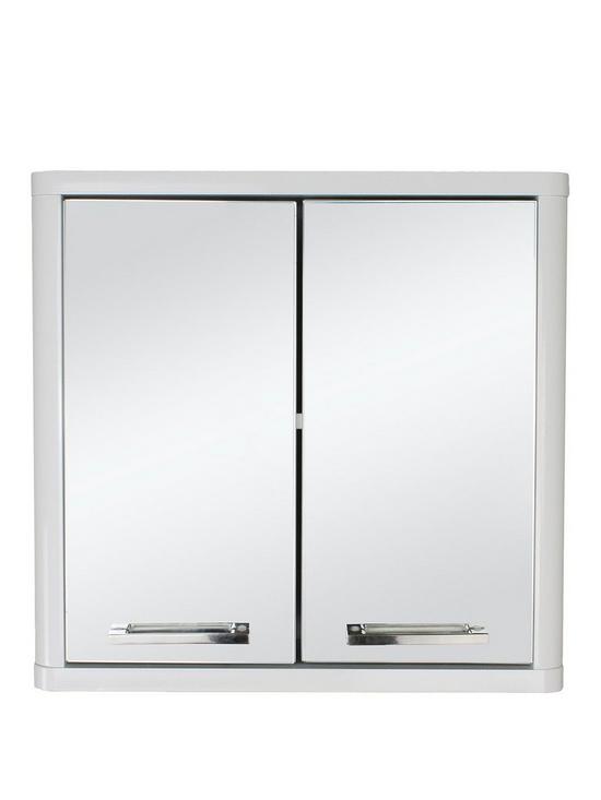 front image of lloyd-pascal-luna-hi-gloss-2-door-mirrored-bathroom-cabinet-white
