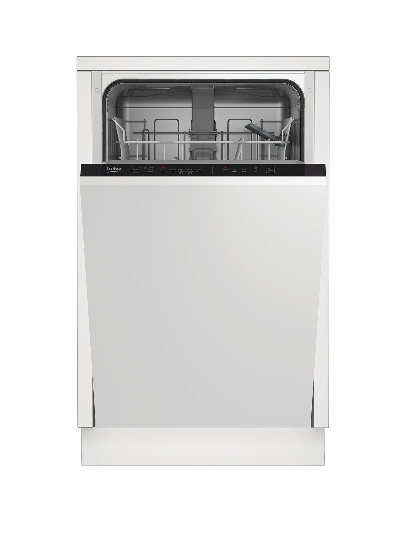 Beko Dis15012 Integrated 10-Place Slimline Dishwasher - White - Dishwasher With Installation